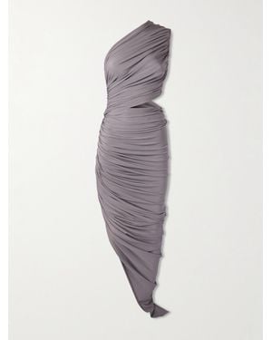 Alaïa One-Shoulder Asymmetric Cutout Stretch-Jersey Dress - Grey
