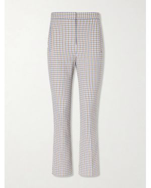 Veronica Beard Arte Checked Cotton-Seersucker Skinny Trousers - Grey