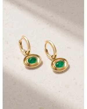 BY PARIAH Aurelia 14-Karat Emerald Hoop Earrings - Natural