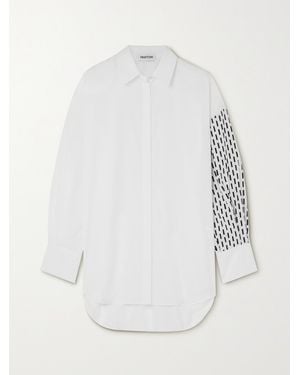 Partow Hugo Printed Cotton-Poplin Shirt - White