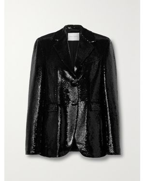 Veronica de Piante Enrico Sequined Crepe De Chine Blazer - Black