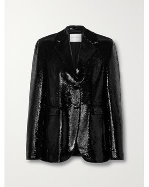 Veronica de Piante Enrico Sequined Crepe De Chine Blazer - Black