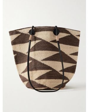 Sensi Studio Shiga Mittelgroße Tote Aus Sisal Mit Lederbesätzen - Natur