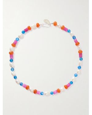 Gohar World Turkish Delight-Stone And Silk Necklace - Multicolour