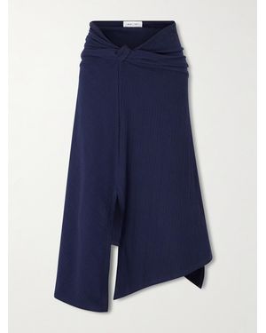 Victoria Beckham Midirock Aus Krepon Aus Biobaumwolle Mit Zierknoten - Blau