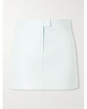 Courreges Appliquéd Coated Cotton-Blend Mini Skirt - White