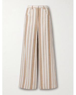 Twp Demie Striped Linen And Cotton-Blend Wide-Leg Trousers - Natural