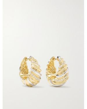 Yvonne Léon Creolen Aus 9 Karat Gelb- Und Weißgold Mit Diamanten - Mettallic