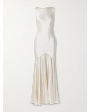Nina Ricci Rückenfreie Robe Aus Satin - Weiß