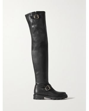 Jimmy Choo Biker Ii Leather Over-The-Knee Boots - Black