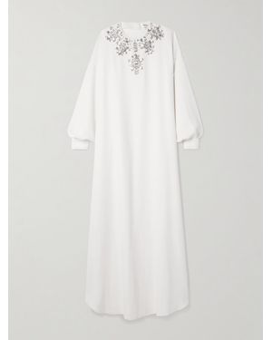 Zuhair Murad Robe Du Soir En Cady À Cristaux - Blanc
