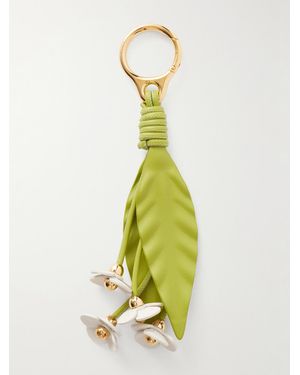 Loewe Paula Ibiza Strawberry Flower Leather Charm - Green