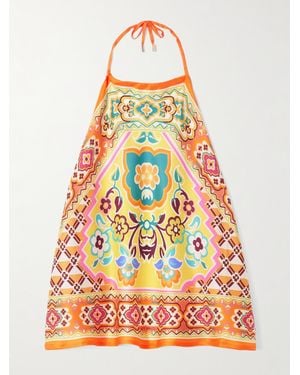 Etro Printed Silk-Voile Halterneck Top - White