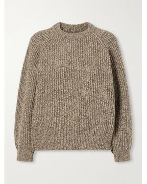 &Daughter Ribbed Mélange Wool Jumper - Natural