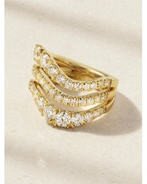 Melissa Kaye Clara Triple Wave Ring Aus 18 Karat Mit Diamanten - Natur