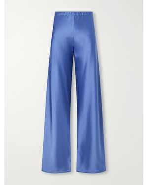 La Ligne Colby Satin Wide-Leg Trousers - Blue