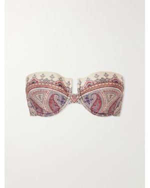 Zimmermann Fairlight Paisley-Print Balconette Bikini Top - Pink