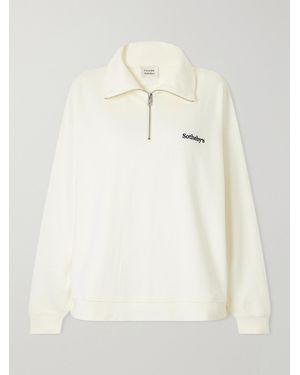 FRAME Sotheby's Cotton-Jersey Half-Zip Sweatshirt - Natural