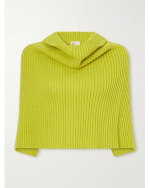 RÙADH The Lossie Ribbed Cashmere Cape Scarf - Yellow