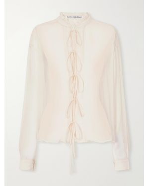 Alix Of Bohemia Willa Lace-Up Gauze Blouse - Natural