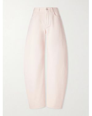 Alaïa Mid-Rise Wide-Leg Jeans - Pink