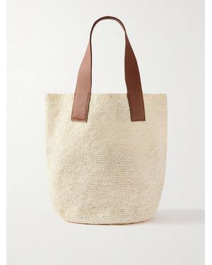 Sensi Studio El Viajero Maxi Textured Leather-Trimmed Straw Tote - Natural