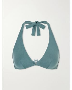 Eres Noctambule Embellished Halterneck Bikini Top - Blue