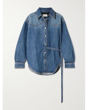 Haikure Belted Denim Shirt - Blue