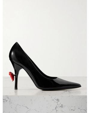 Magda Butrym Appliquéd Patent-Leather Pumps - Black