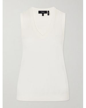 Theory Ribbed Wool Tank - White