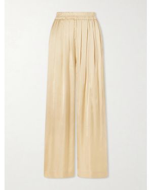 Isabel Marant Nolia Satin Wide-Leg Trousers - Natural