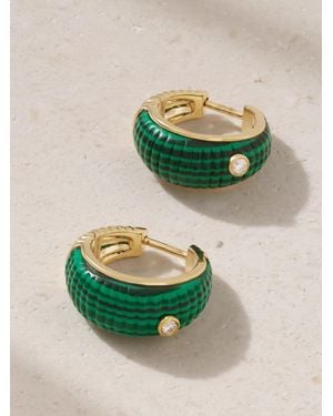 Yvonne Léon Berlingot 9-Karat, Malachite And Topaz Earrings - Green