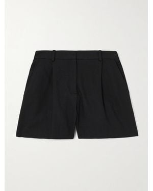 Anine Bing Trent Pleated Woven Shorts - Black