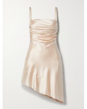 Et Ochs Asymmetric Draped Silk-Charmeuse Mini Dress - Natural