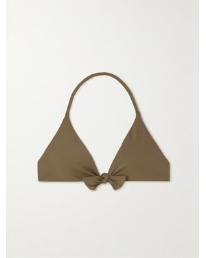 Loro Piana Bow-Detailed Halterneck Bikini Top - Green