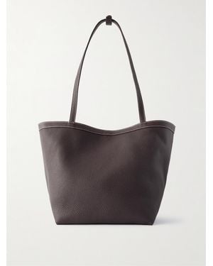 The Row Park Small Textured-Leather Tote - White
