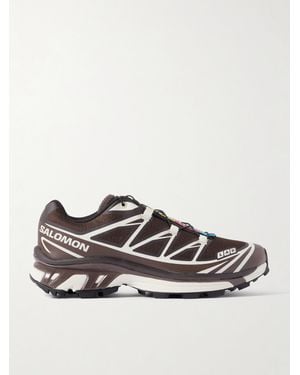 Salomon Xt-6 Sneakers Aus Mesh Mit Gummibesätzen - Braun