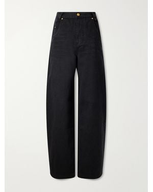 Willy Chavarria Bad Girl Faded Mid-Rise Wide-Leg Jeans - Blue