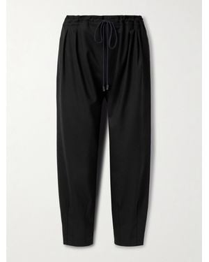 Maria McManus Pleated Wool-Blend Tapered Trousers - Black