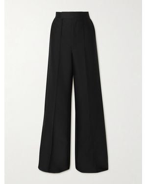 Maticevski Rival Wool And Silk-Blend Wide-Leg Trousers - Black