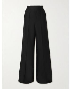 Maticevski Pantalon Large En Laine Et Soie Mélangées Rival - Noir