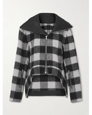 Rick Owens Veste En Flanelle De Laine À Carreaux Exploder - Noir