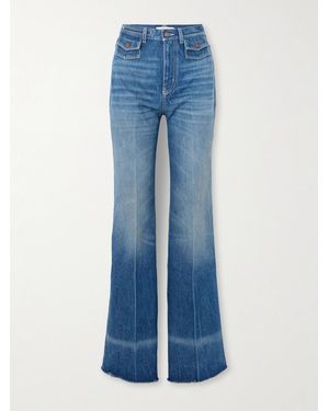 Chloé Frayed High-Rise Flared Jeans - Blue