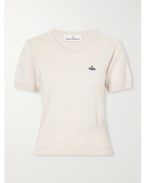 Vivienne Westwood Bea Logo-Embroidered Wool T-Shirt - Natural