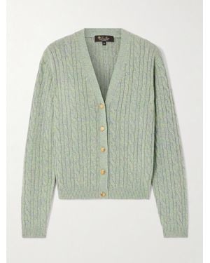 Loro Piana Cable-Knit Cashmere Cardigan - Green