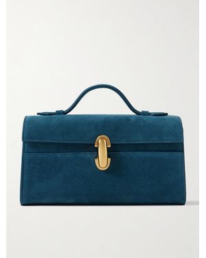 SAVETTE Symmetry Pochette Suede Tote - Blue