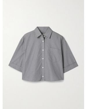 Maria McManus Cropped Striped Organic Cotton Shirt - Grey