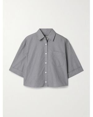 Maria McManus Verkürztes Hemd Aus Gestreifter Biobaumwolle - Grau
