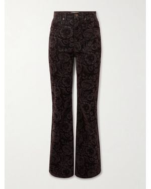 Chloé Printed High-Rise Flared Jeans - Black