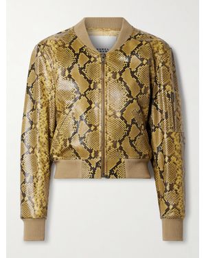 Isabel Marant Cerem Cropped Snake-Effect Leather Jacket - Metallic